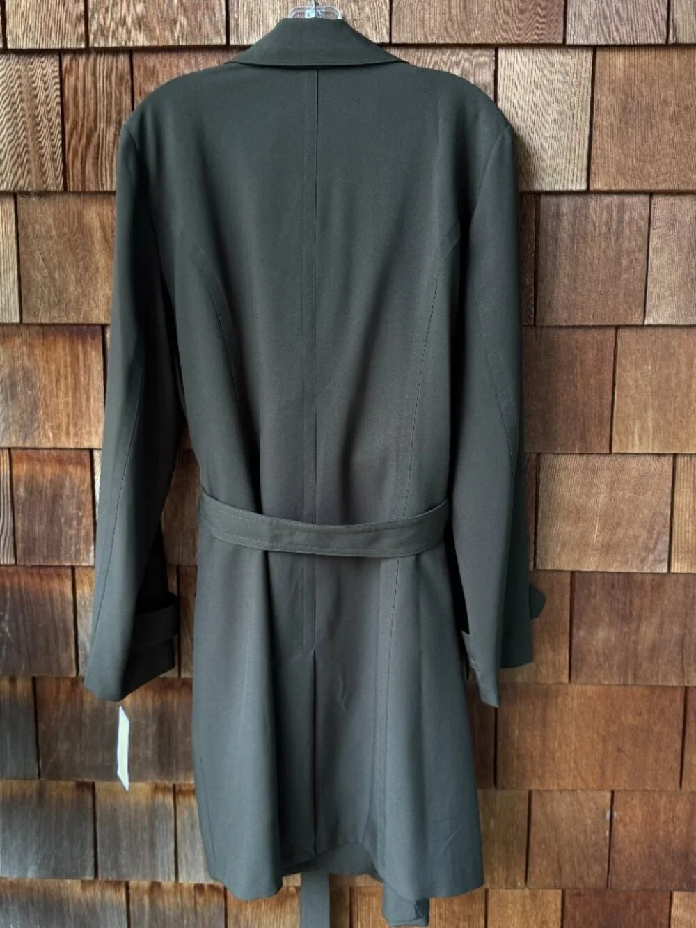 NWT Michael Kors Olive Green Wrap Belted Trench Coat in Women's X-Large